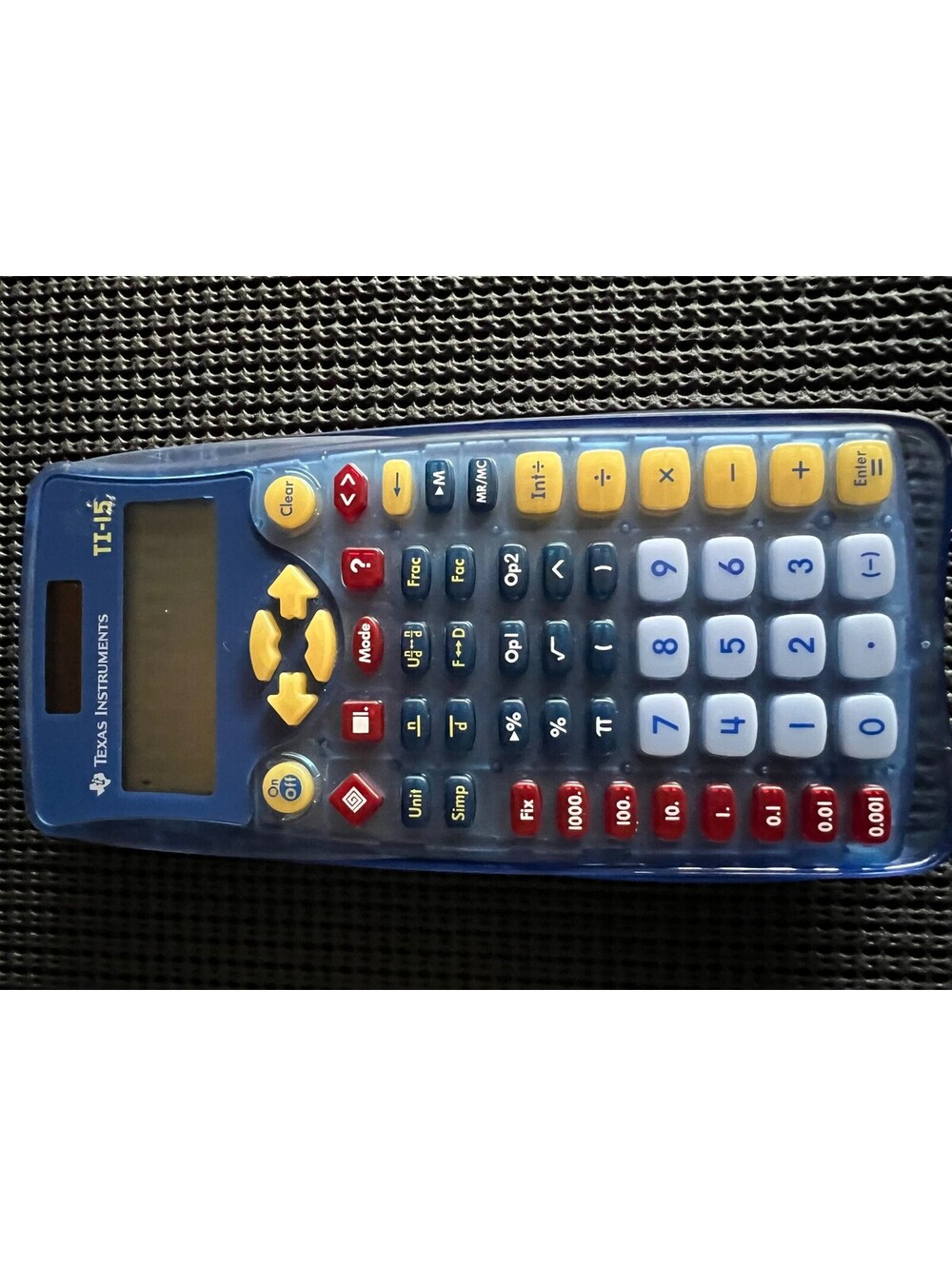 Texas Instruments TI-15 Calculator with Protective Cover